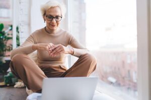 woman happy after hormone replacement